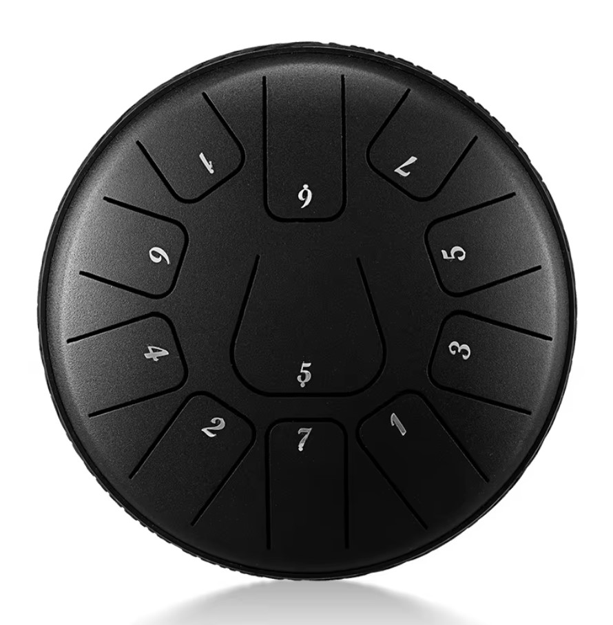 Tongue drum - 6' (15cm), 11 tónů, D-dur - různé barvy s příslušenstvím ( hnědý, černý, modrý)