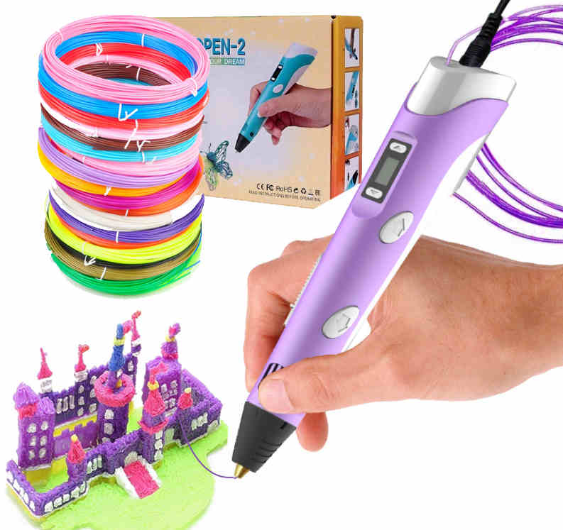 3D pero s displejem PLA, ABS sada vč. 30ks filamentů.