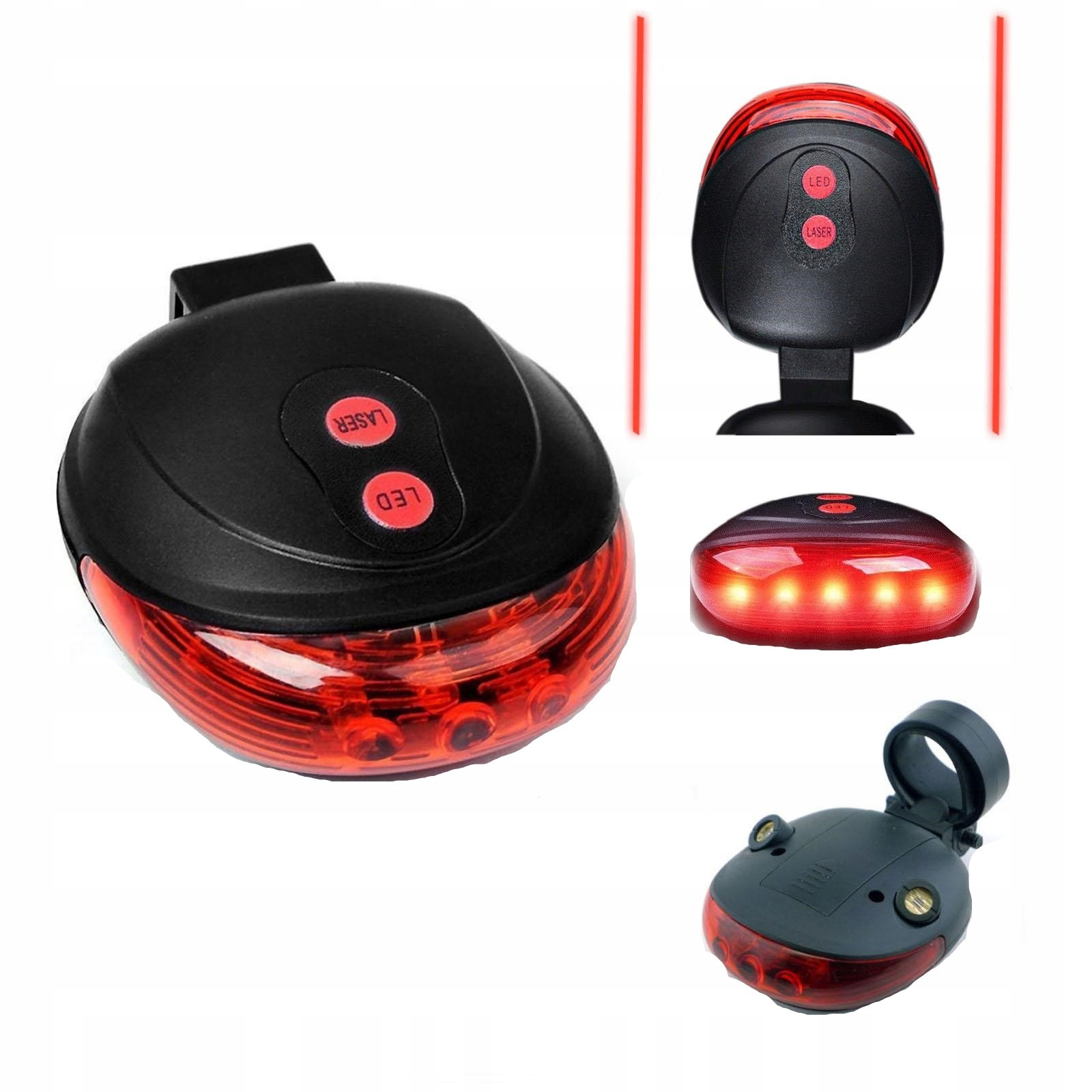 Zadní světlo na kolo + 2x laser...