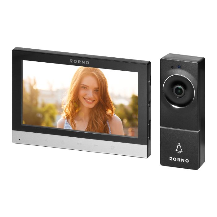 Dveřní zvonek - Videotelefon, 7' LCD, 4vodičový, Wi-Fi, IP65, černý..