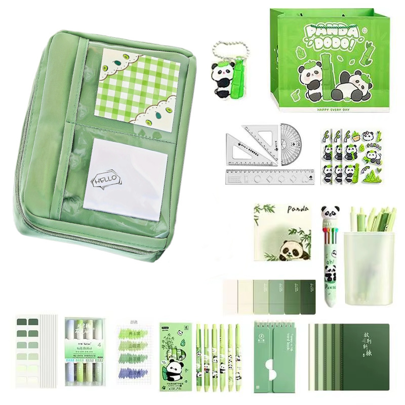 Školní penál - sada Panda 43 dílná.