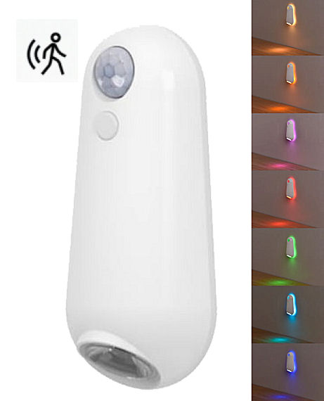 Noční RGB LED světlo s pohybovým senzorem..