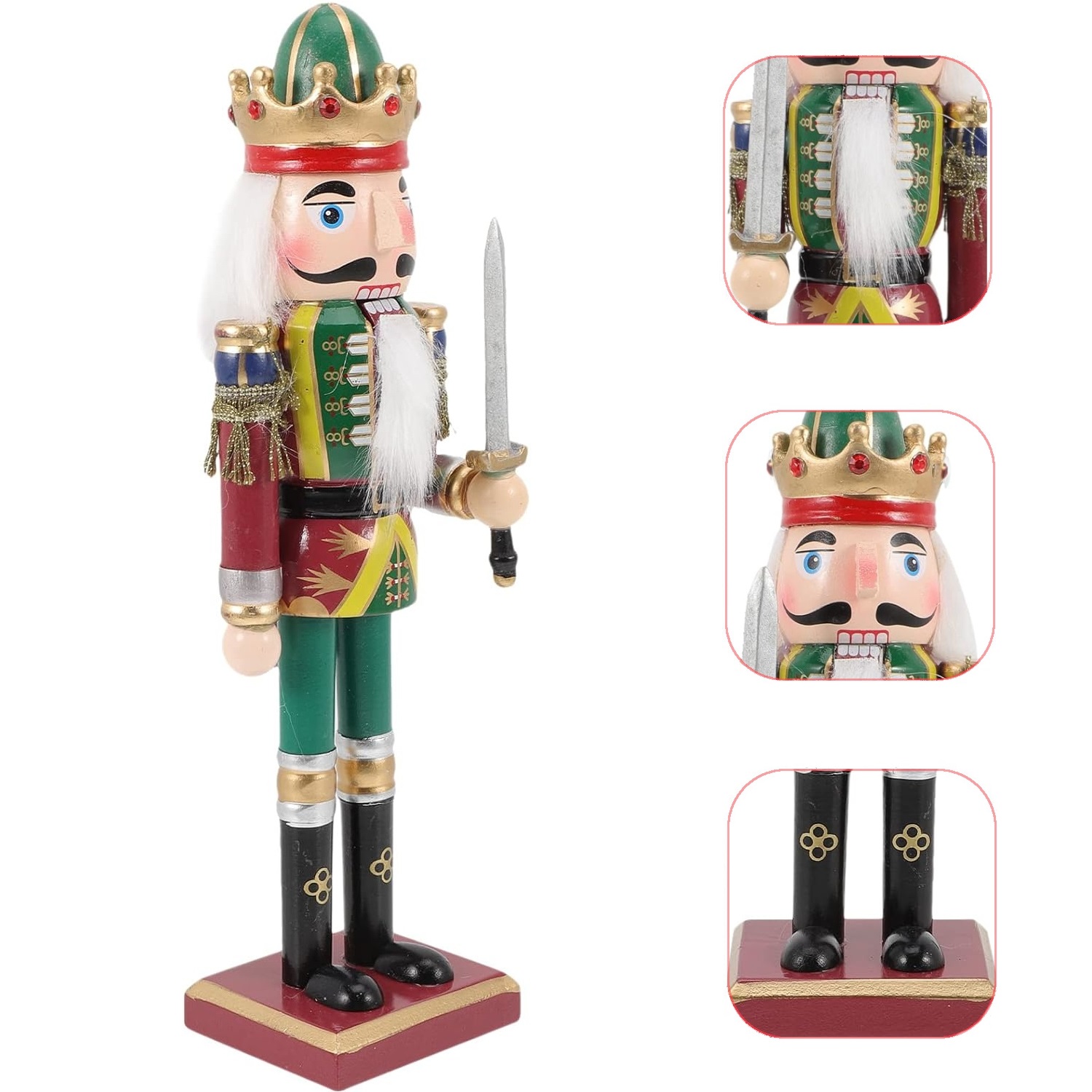 Louskáček dřevěná vánoční figurka krále s mečem 30cm