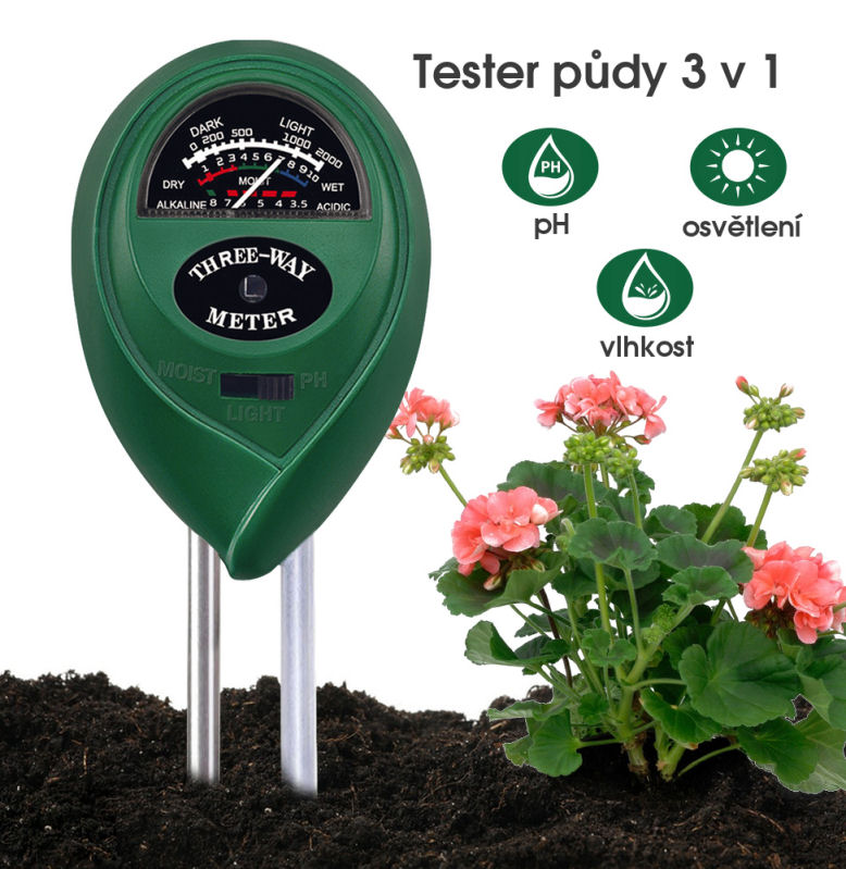 Měřič vlhkosti a kyselosti půdy PMH35 + měřič osvětlení pH půdní vlhkoměr pro květiny