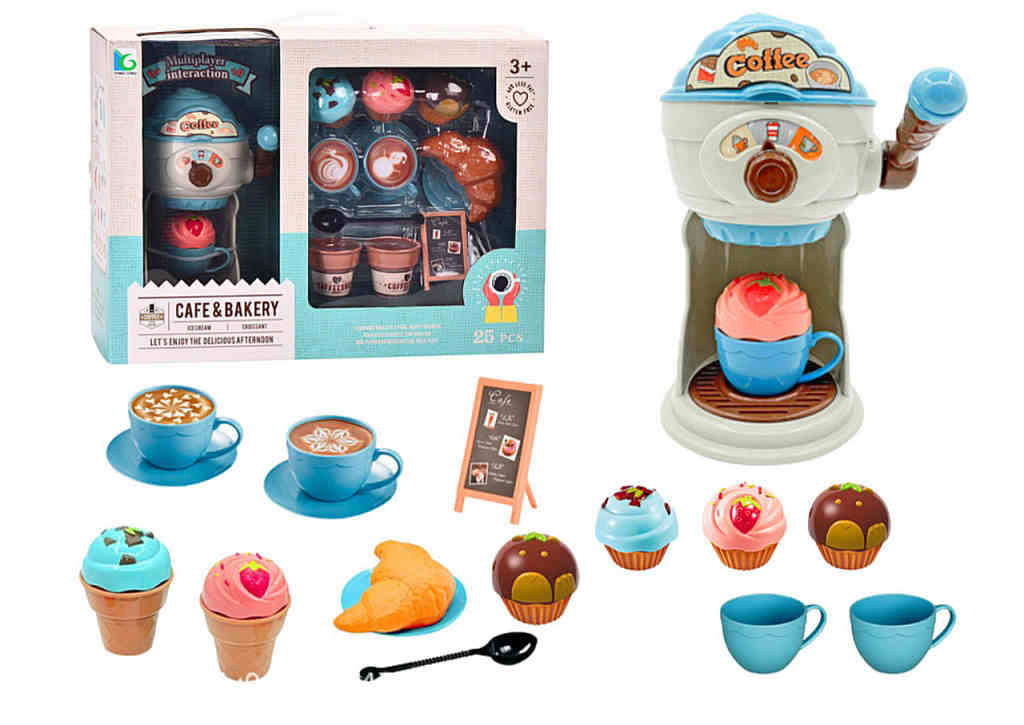 Dětská kavárna a zmrzlinovač: Velká sada sladkostí s kávovarem